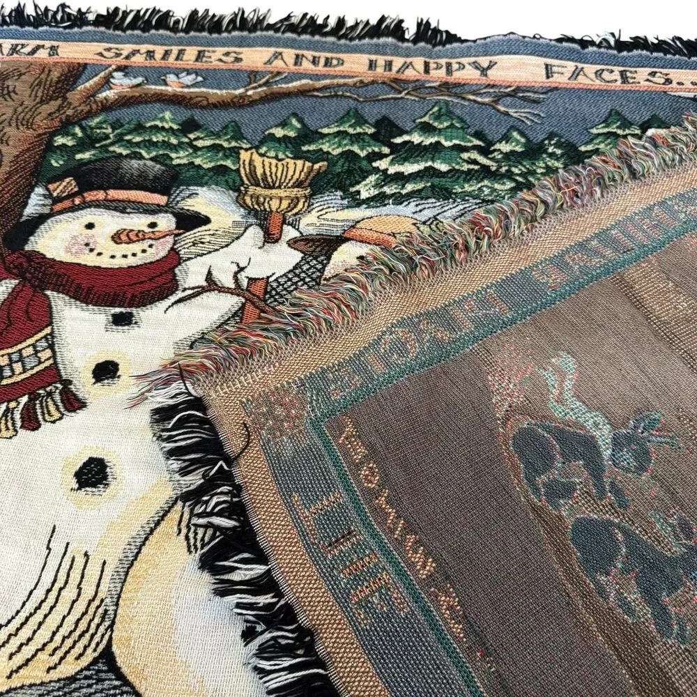 Goodwin Weavers Tapestry Throw 45”X68” Warm Smiles By S. Winget Winter Family‎